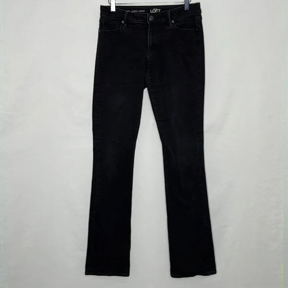 Loft Curvy Boot Black Jeans - Size 28 Tall - Picture 1 of 7